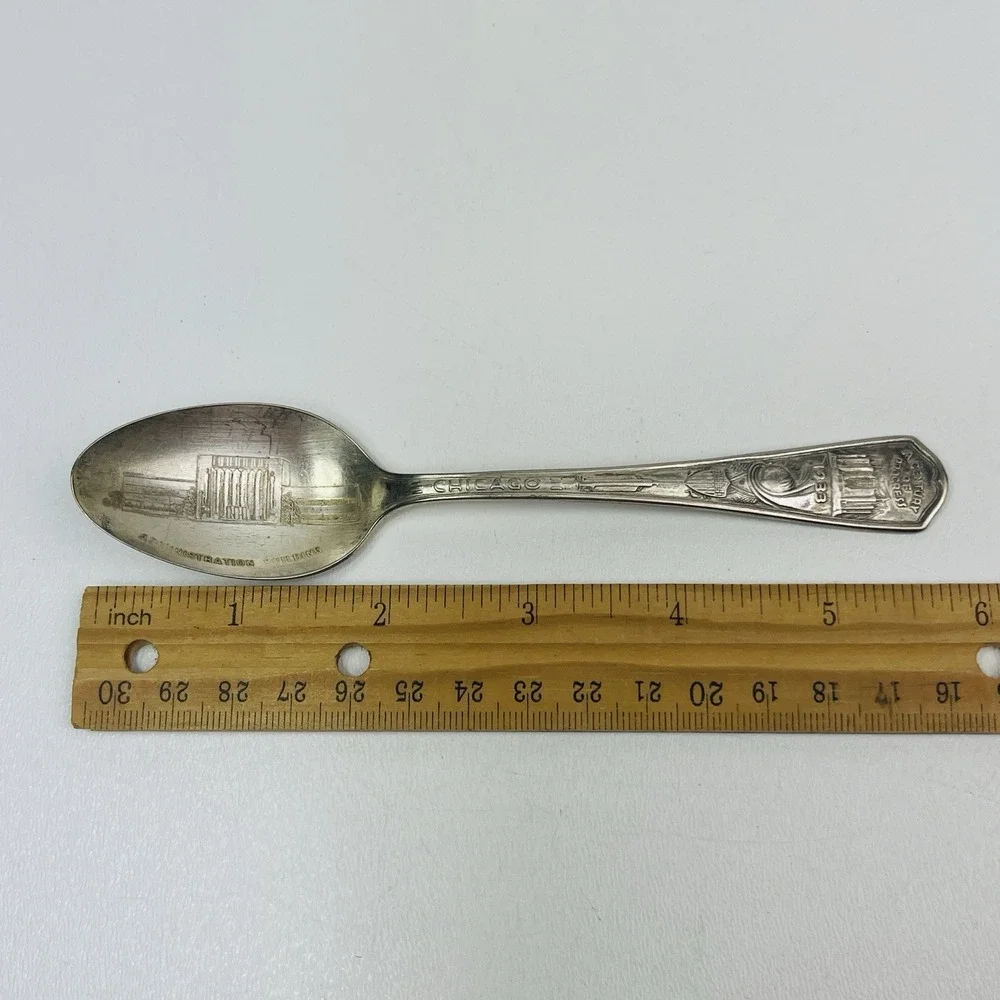 1933 Chicago Administration Building Vintage Souvenir Spoon Collectible